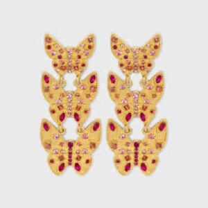 $10 SALE! 
BaubleBar Stacked Metallic Butterfly Drop Earrings